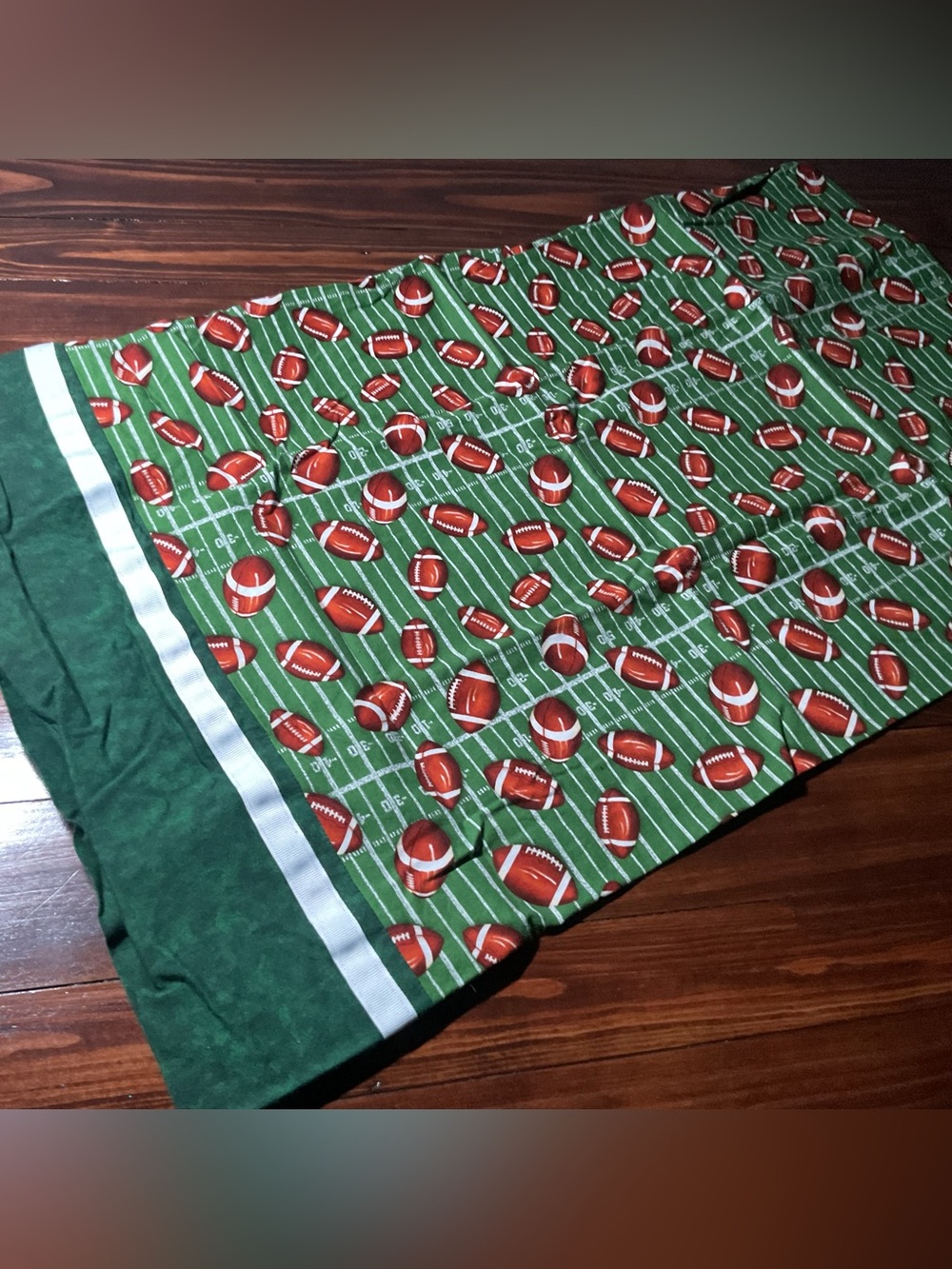 Green Football Field Standard Pillow Case Youth Boys Sports Bed Bedroom Decor